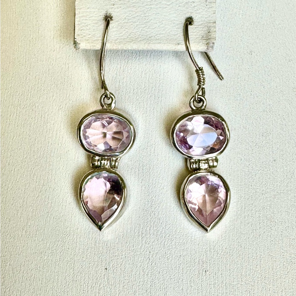 ❤️Pink Sapphire 925 Silver earrings 🔥❤️